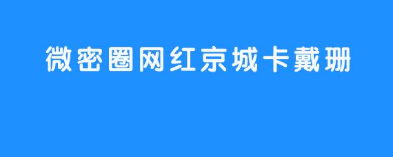  微密圈网红京城卡戴珊