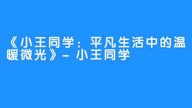 《小王同学：平凡生活中的温暖微光》-小王同学