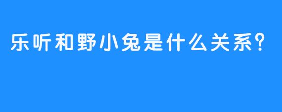 乐听和野小兔是什么关系？