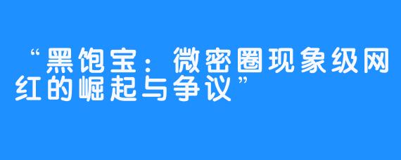 “黑饱宝:微密圈现象级网红的崛起与争议”